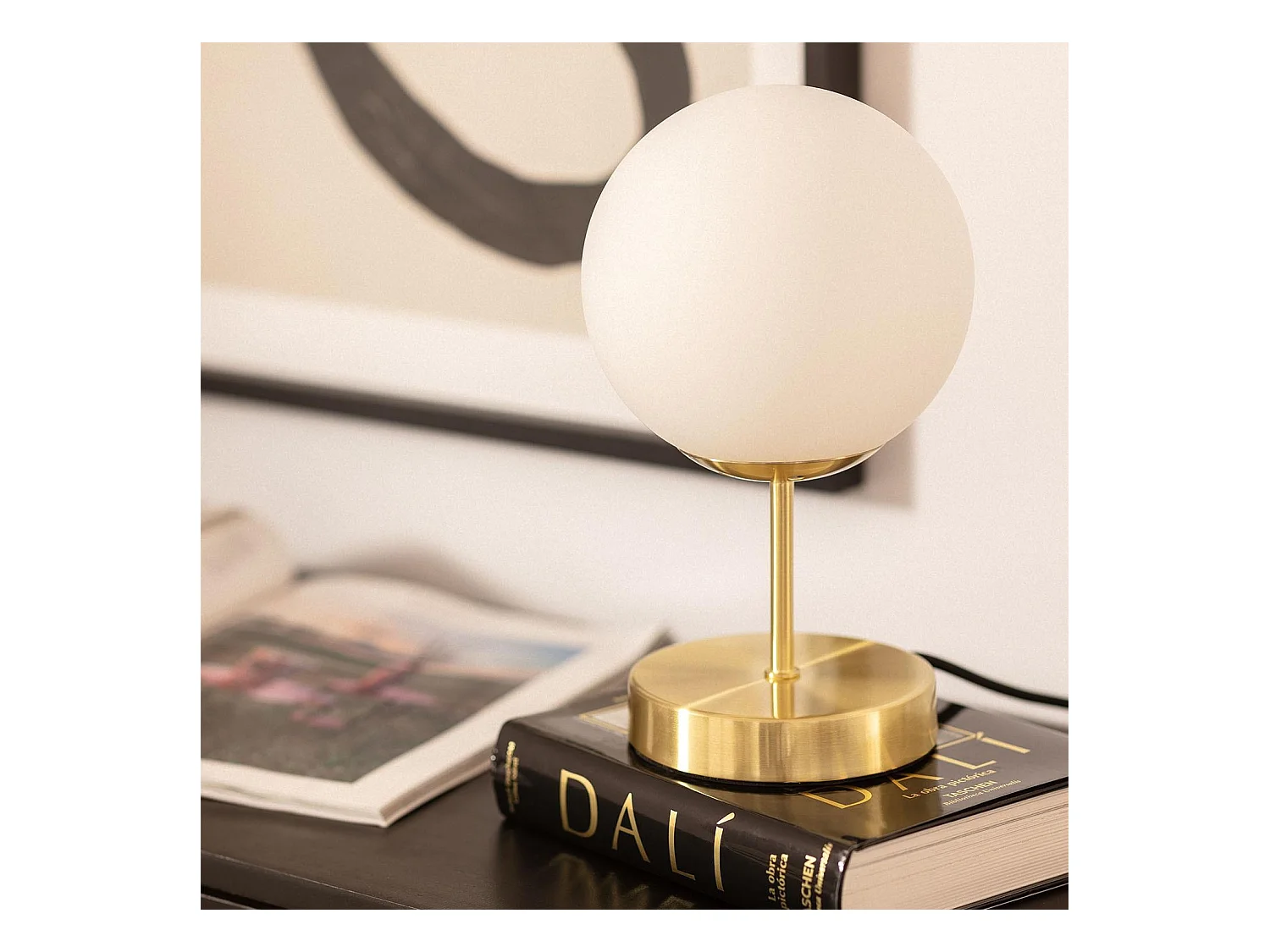 Lampe à Poser Métal et Verre Moonlight Doré