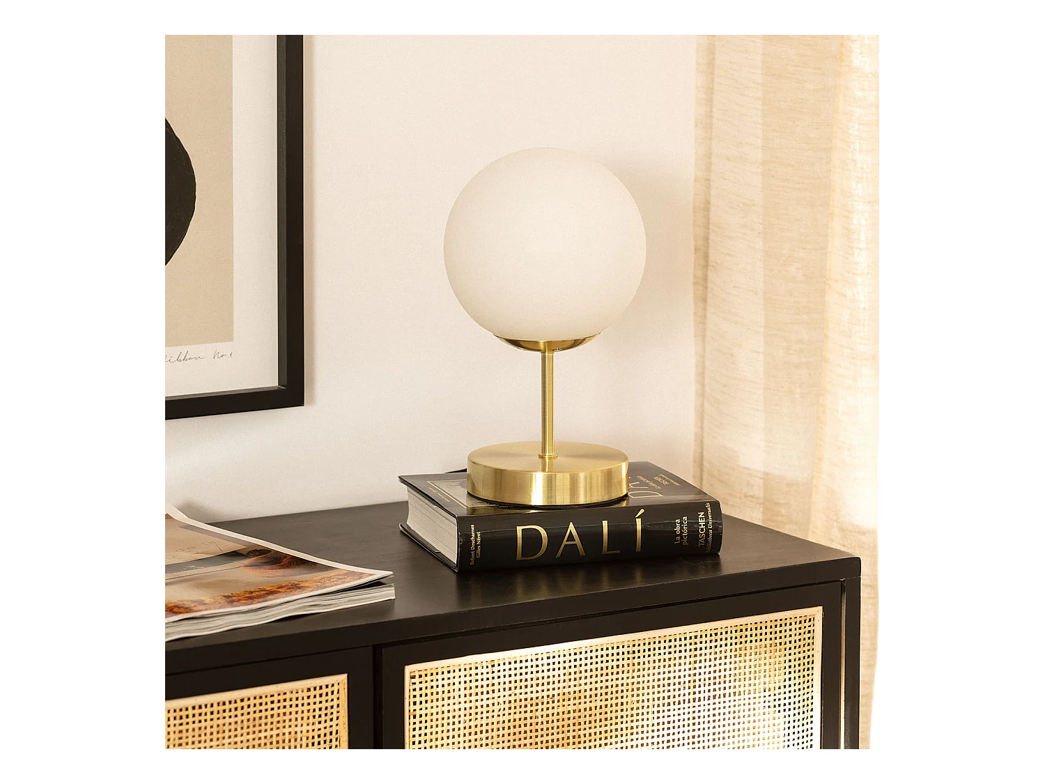 Lampe à Poser Métal et Verre Moonlight Doré