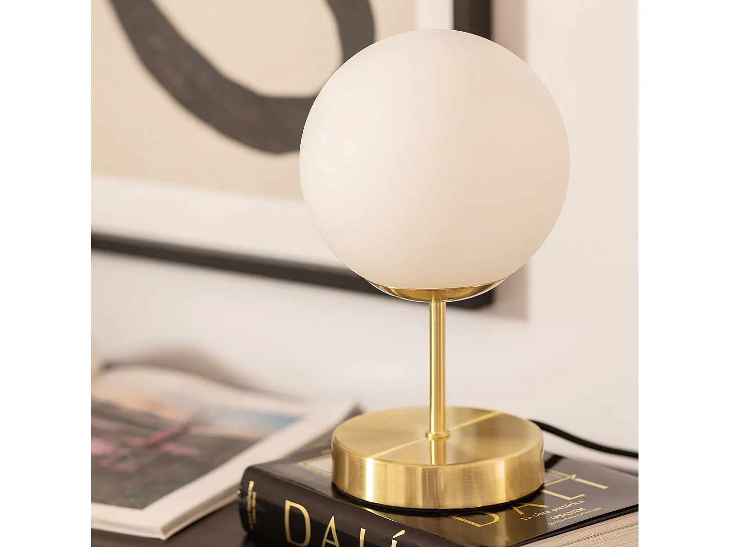 Lampe à Poser Métal et Verre Moonlight Doré