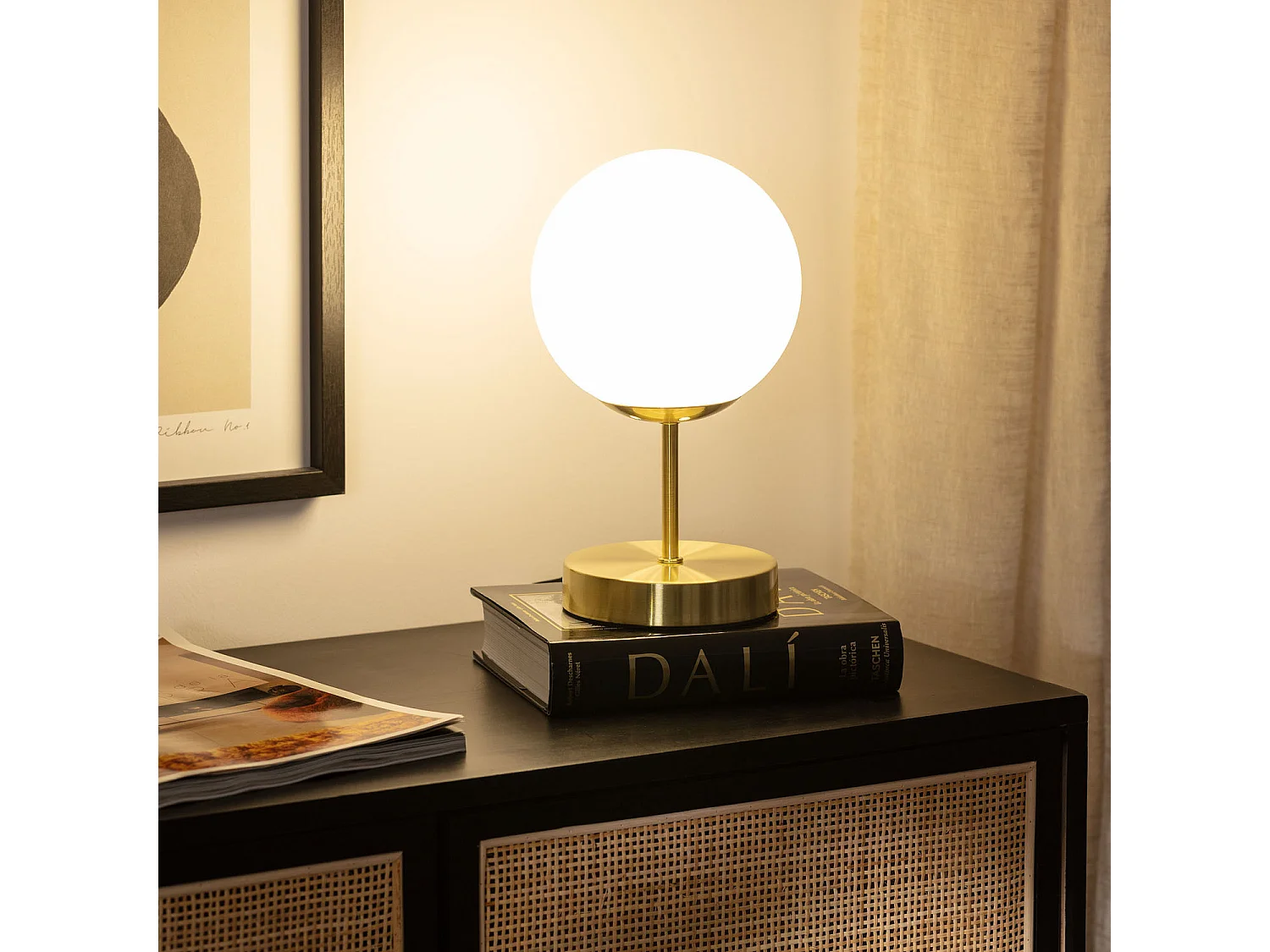 Lampe à Poser Métal et Verre Moonlight Doré