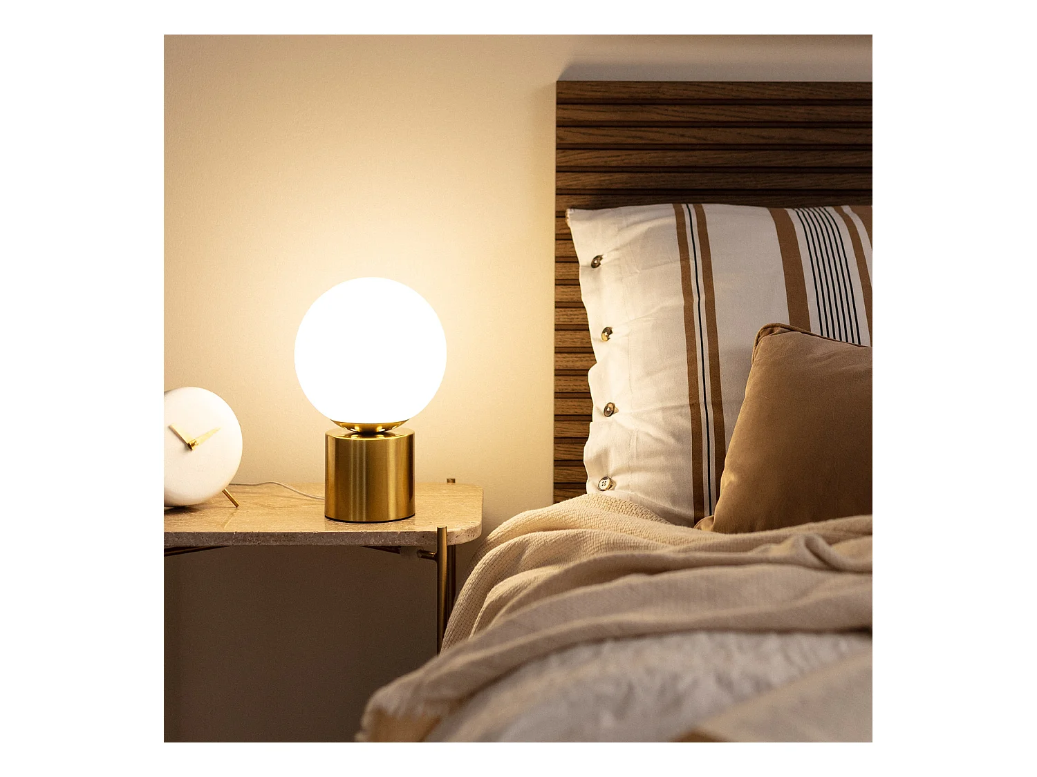 Lampe à Poser Métal et Verre Atenas  Doré