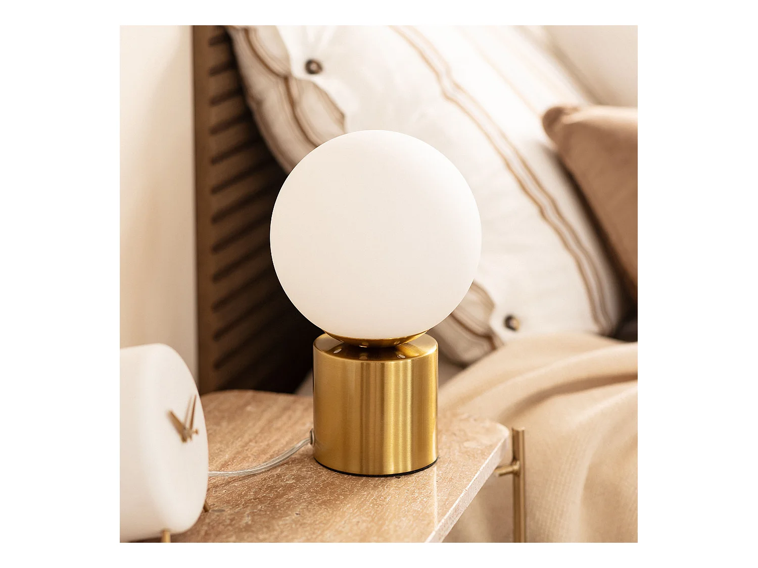 Lampe à Poser Métal et Verre Atenas  Doré