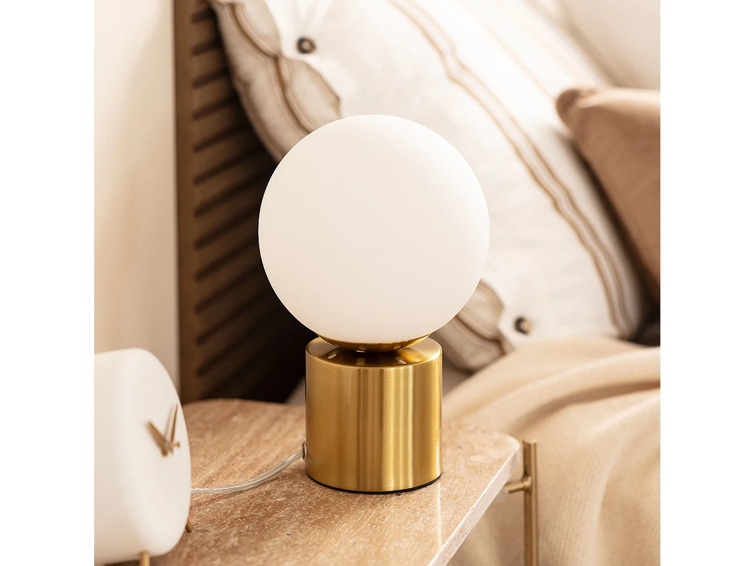 Lampe à Poser Métal et Verre Atenas  Doré