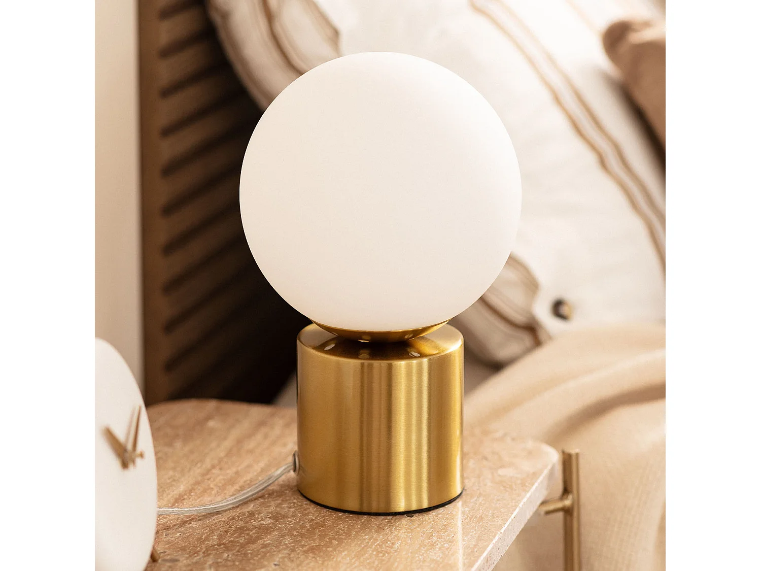 Lampe à Poser Métal et Verre Atenas  Doré