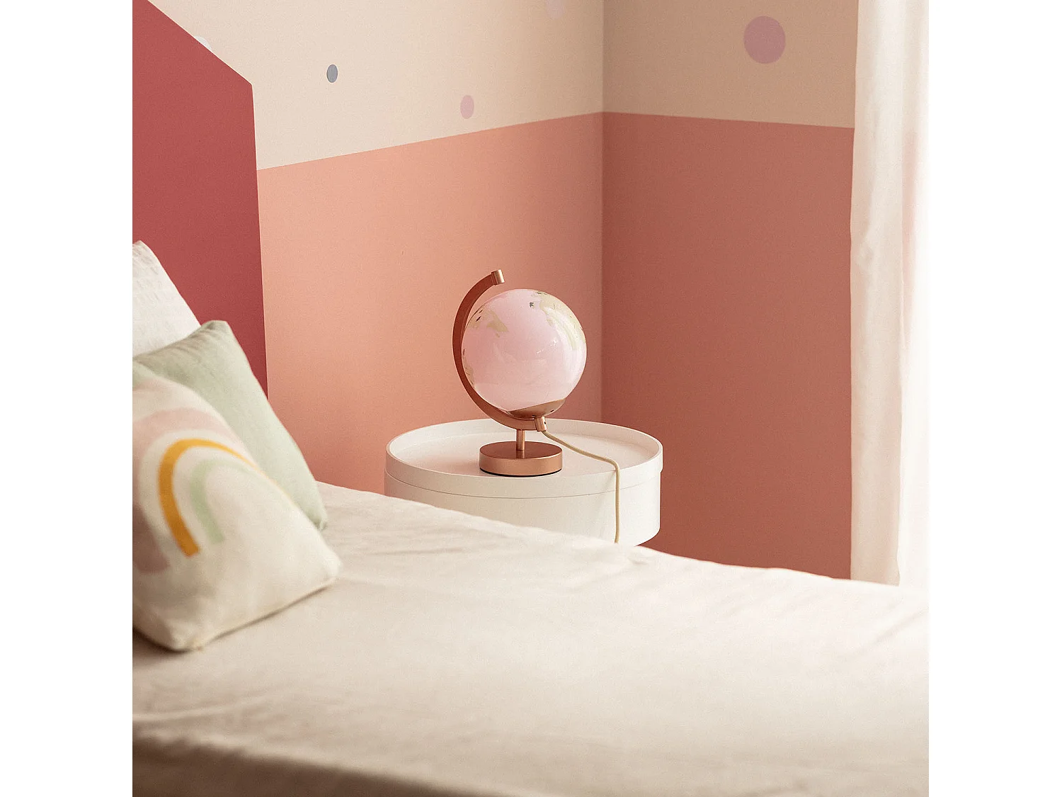 Lampada da Tavolo Mappamondo Oro Rosa