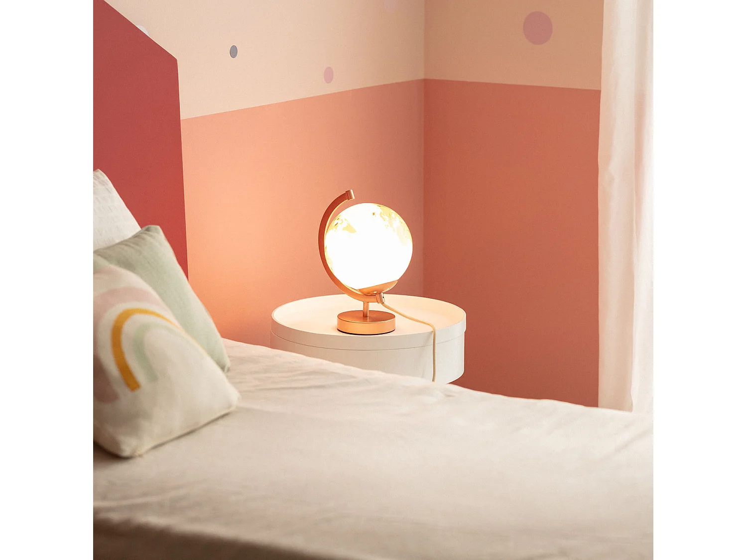 Lampada da Tavolo Mappamondo Oro Rosa