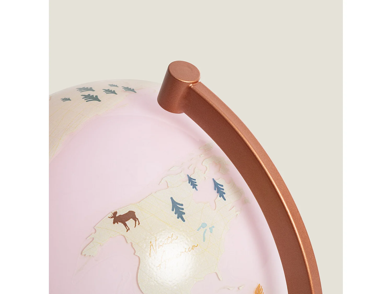 Lampada da Tavolo Mappamondo Oro Rosa