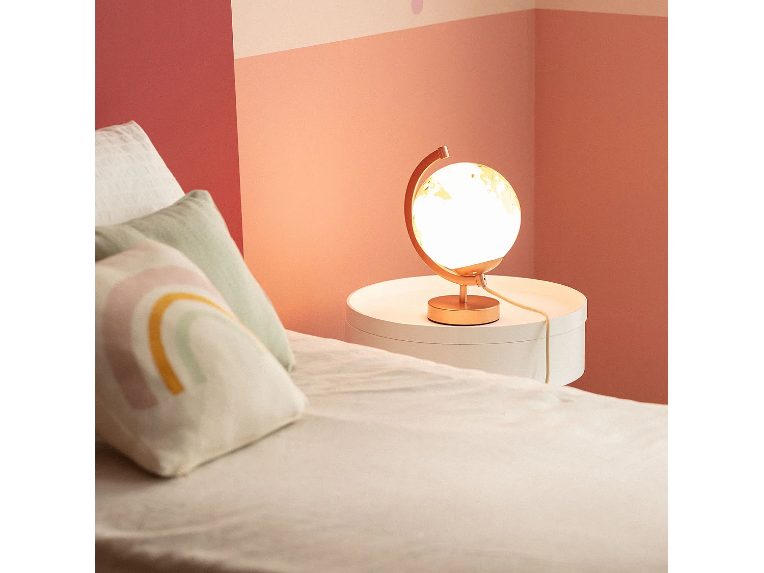 Lampe à Poser Bola Mundo Or rose