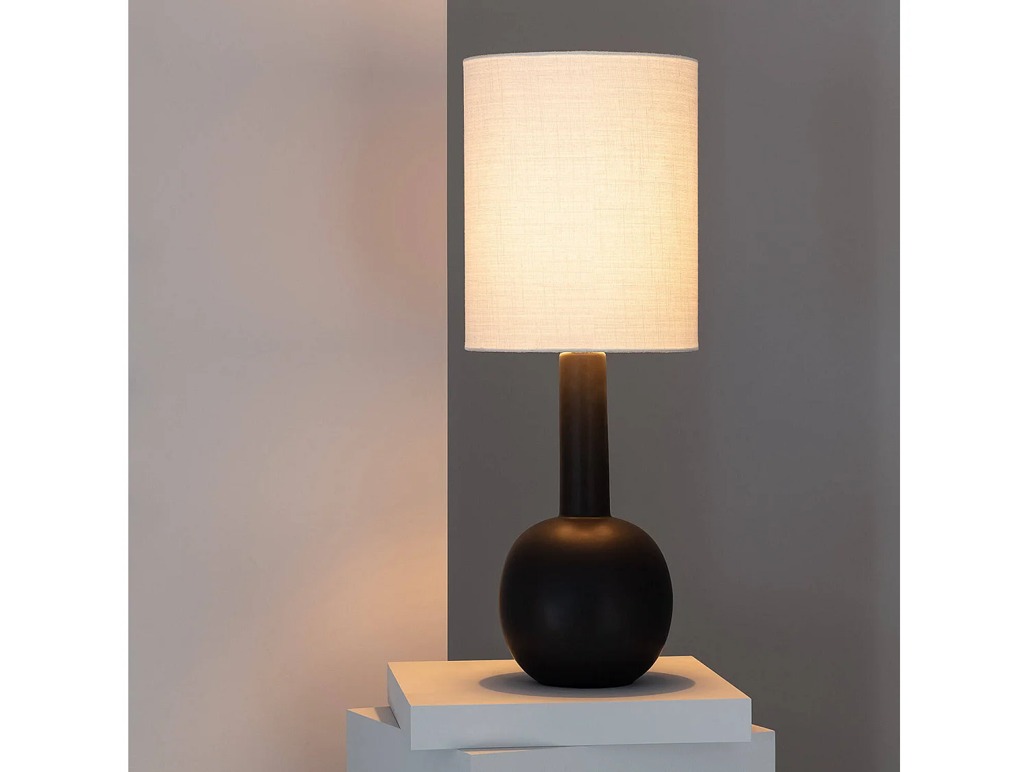 Lampe à Poser Porcelaine Guldan  Noir