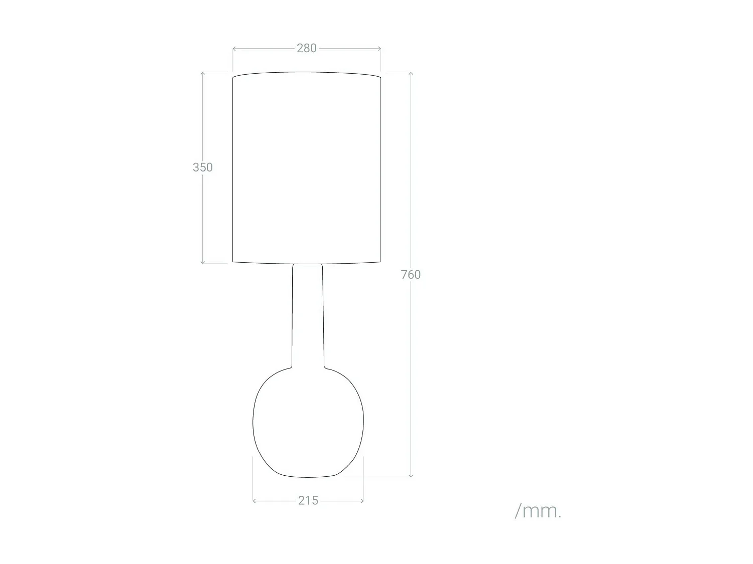 Lámpara de Mesa de Porcelana Guldan Negro