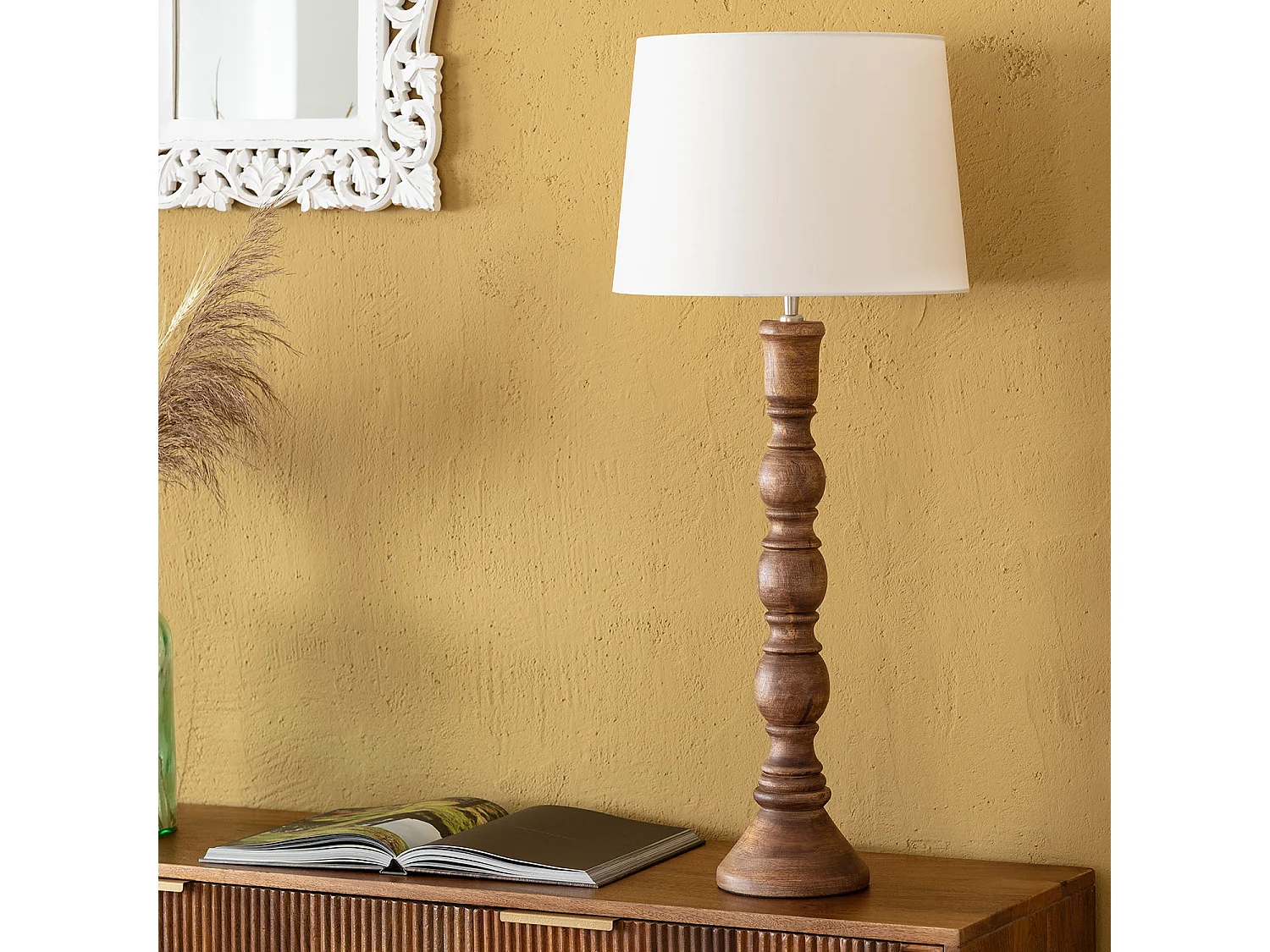 Lampe à Poser en bois Anand ILUZZIA Naturel