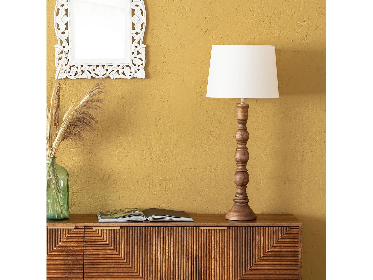 Lampe à Poser en bois Anand ILUZZIA Naturel