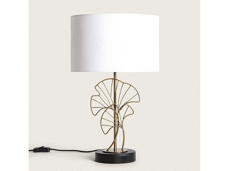 Lámpara de Mesa Metal Palm Blanco