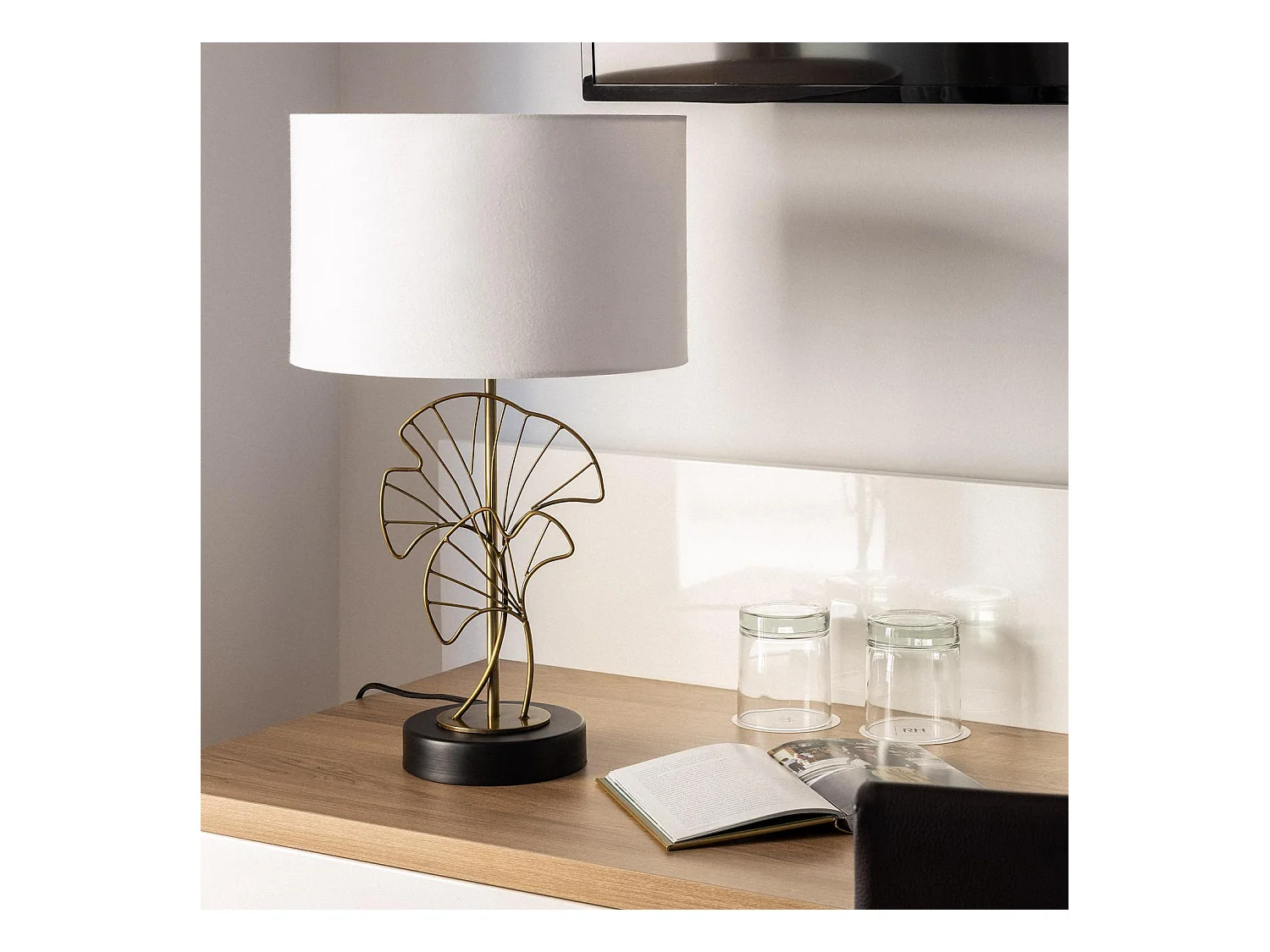 Lampada da Tavolo Palm Metallo Bianco