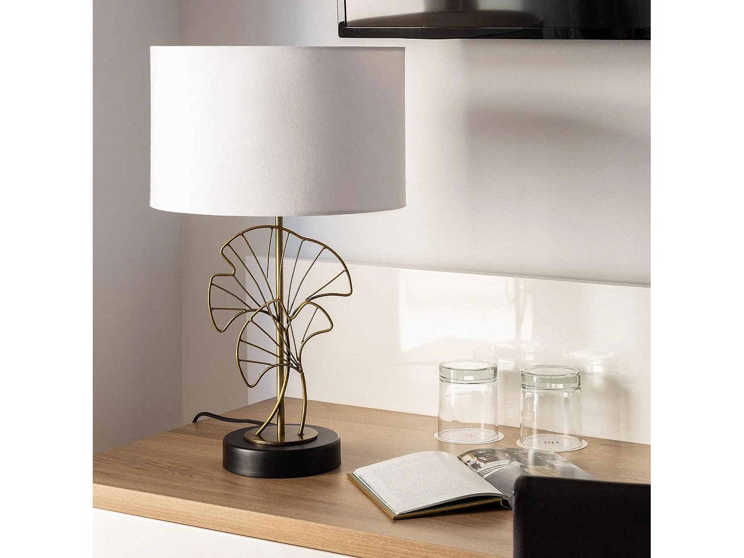 Lampe à Poser Métal Palm Blanc