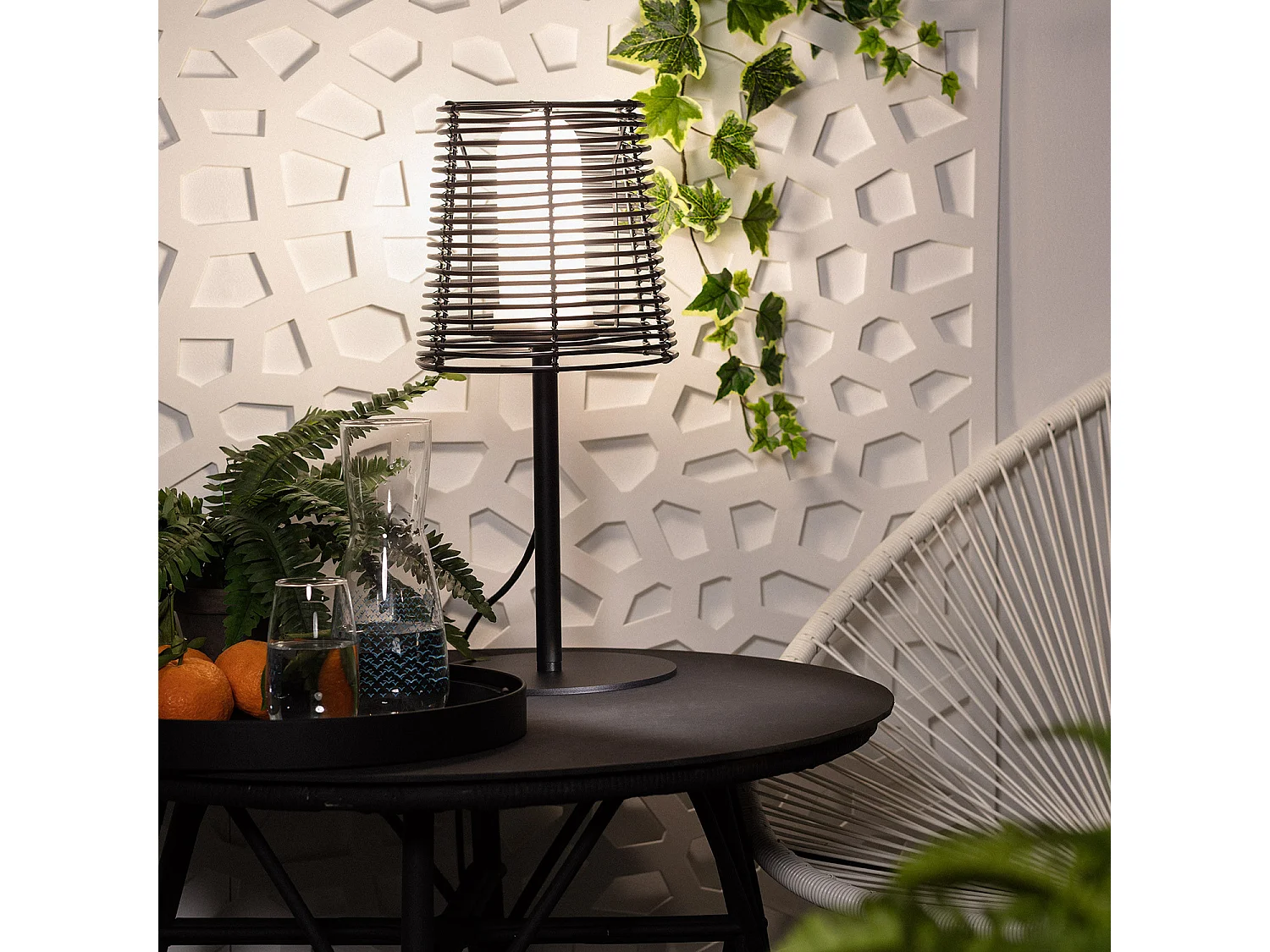 Lampe à Poser Extérieure Asha  Noir