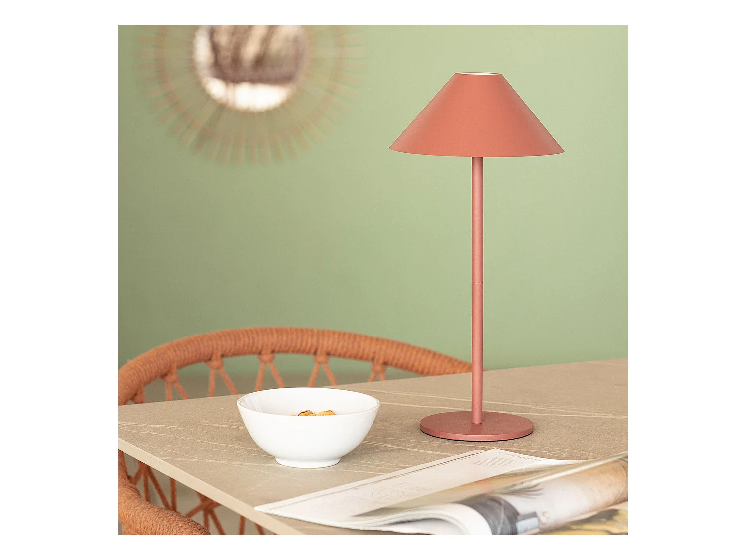 Lampada da Tavolo LED 3W Portatile Kivuli per Esterni con Batteria USB Ricaricabile Terracotta