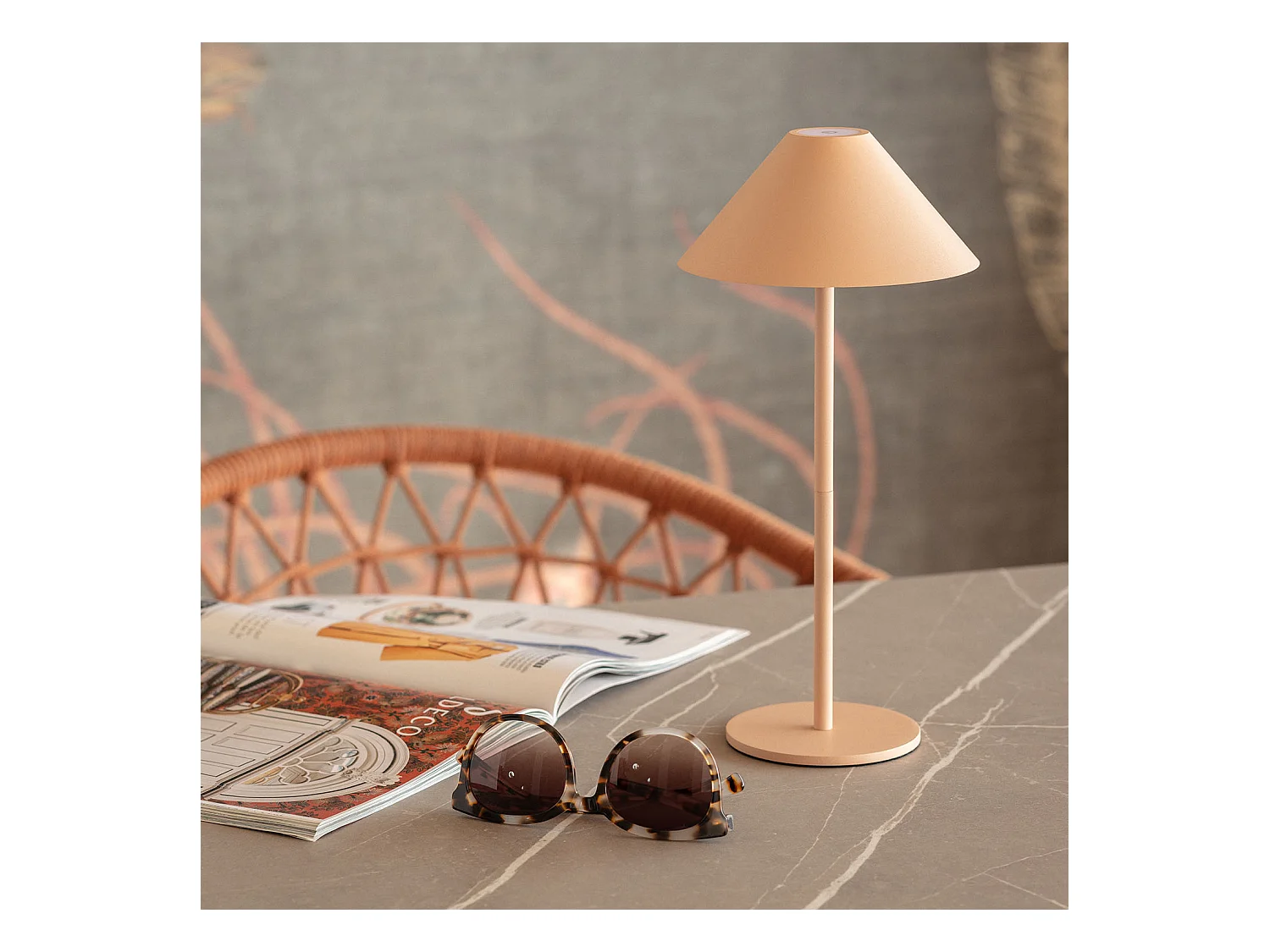 Lampada da Tavolo LED 3W Portatile Kivuli per Esterni con Batteria USB Ricaricabile Verde Celadon