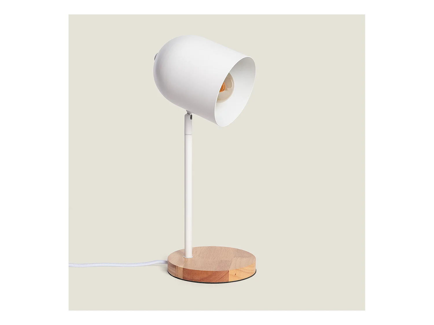 Lampada da Tavolo in Metallo Kidonge Bianco