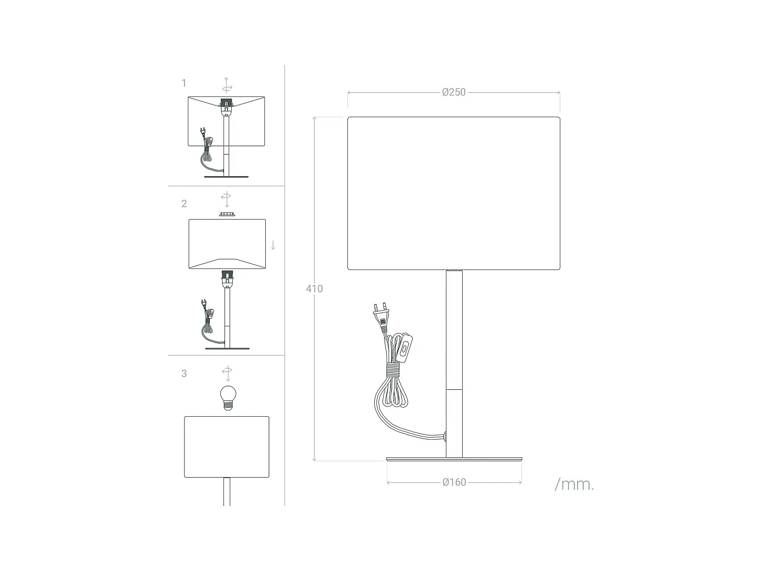 Lámpara de Mesa de Metal Silinda Blanco