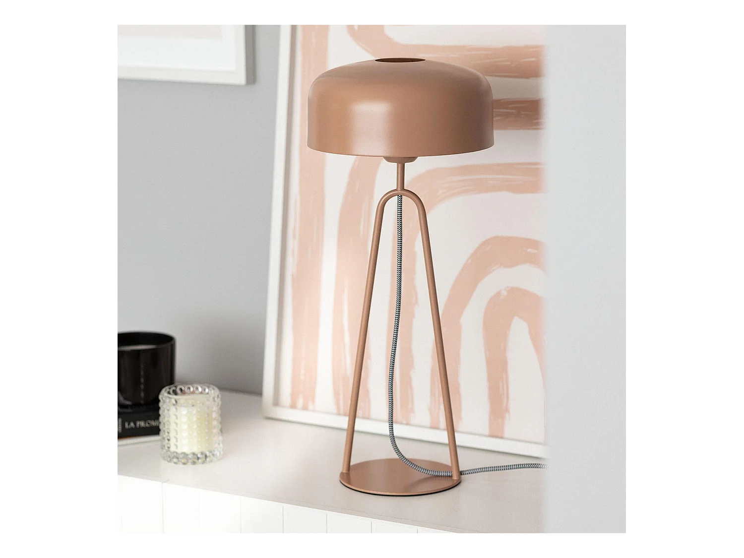 Lámpara de Mesa Metal Luca Beige