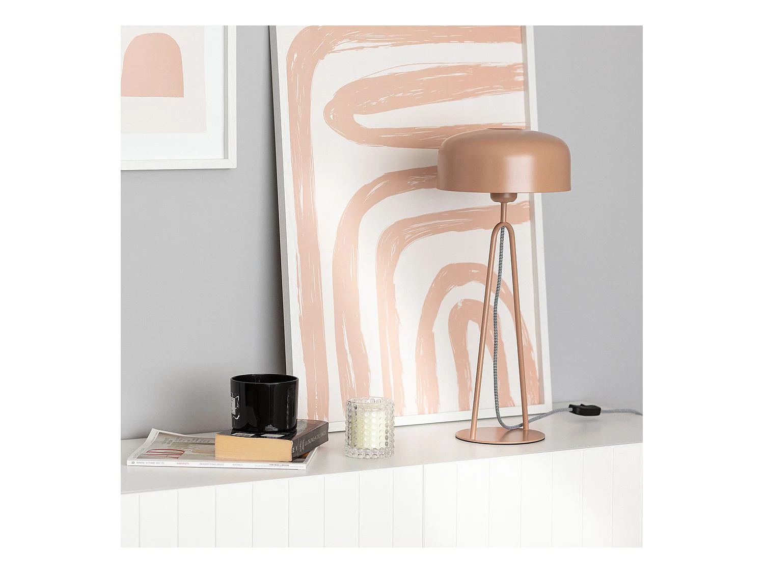 Lámpara de Mesa Metal Luca Beige