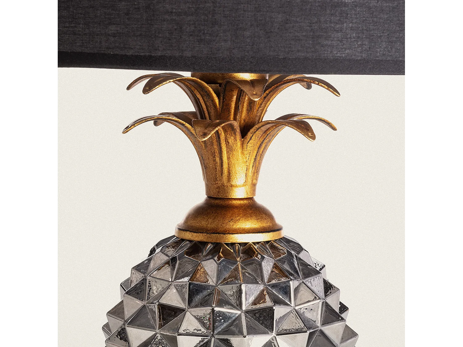 Lámpara de Mesa Metal y Tela Samoa Negro