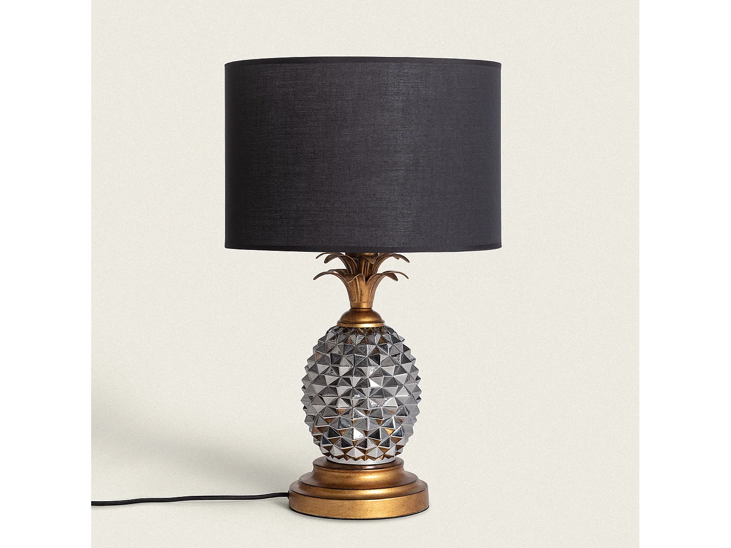 Lampe à Poser Métal et Textile Samoa Noir