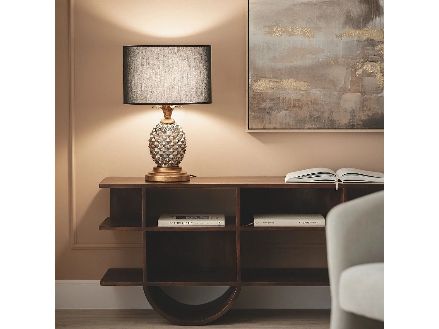 Lampe à Poser Métal et Textile Samoa Noir