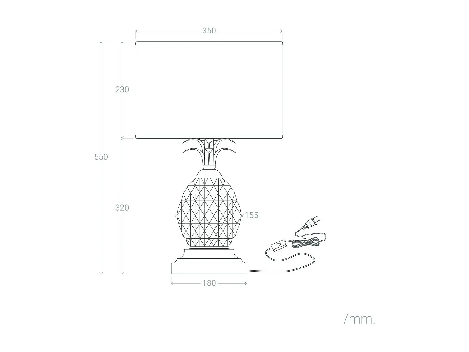 Lampe à Poser Métal et Textile Samoa Noir