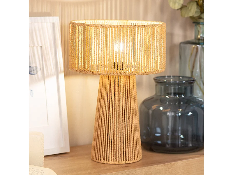 Lampe à Poser Papier Tressé Kalla Lilium Naturel