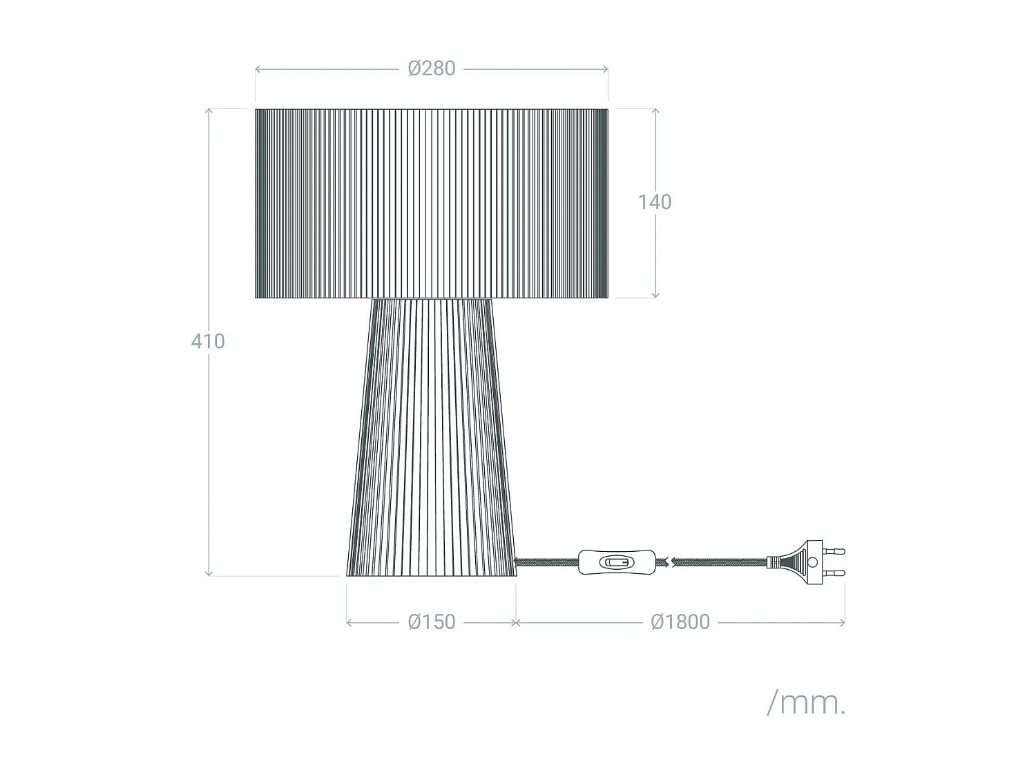 Lampe à Poser Papier Tressé Kalla Lilium Naturel