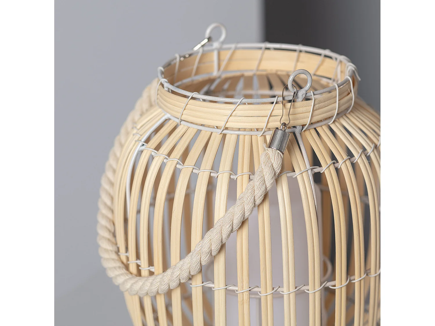 Lampada da Tavolo LED Portatile in Rattan Dragonera Naturale