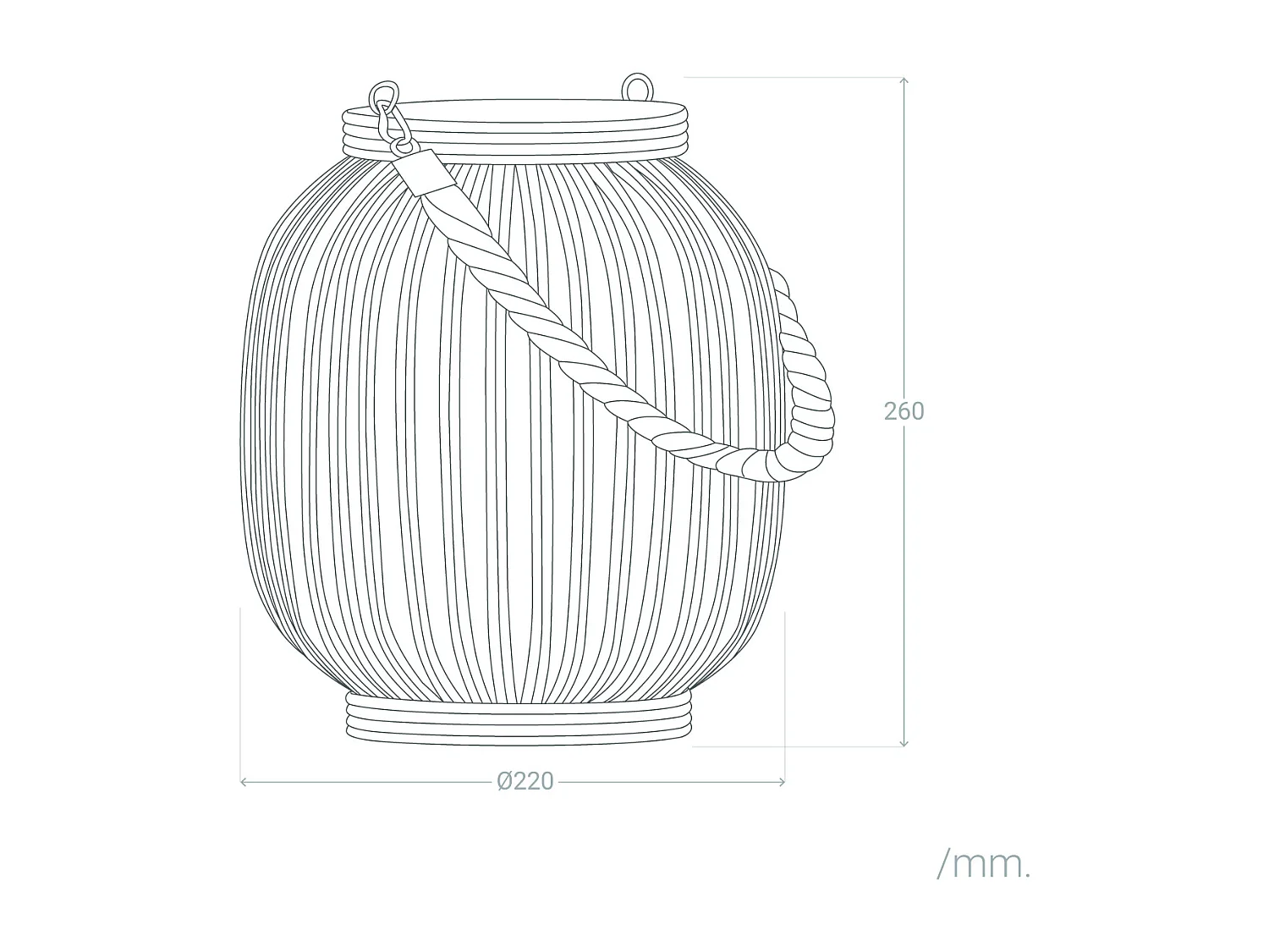 Lampada da Tavolo LED Portatile in Rattan Dragonera Naturale