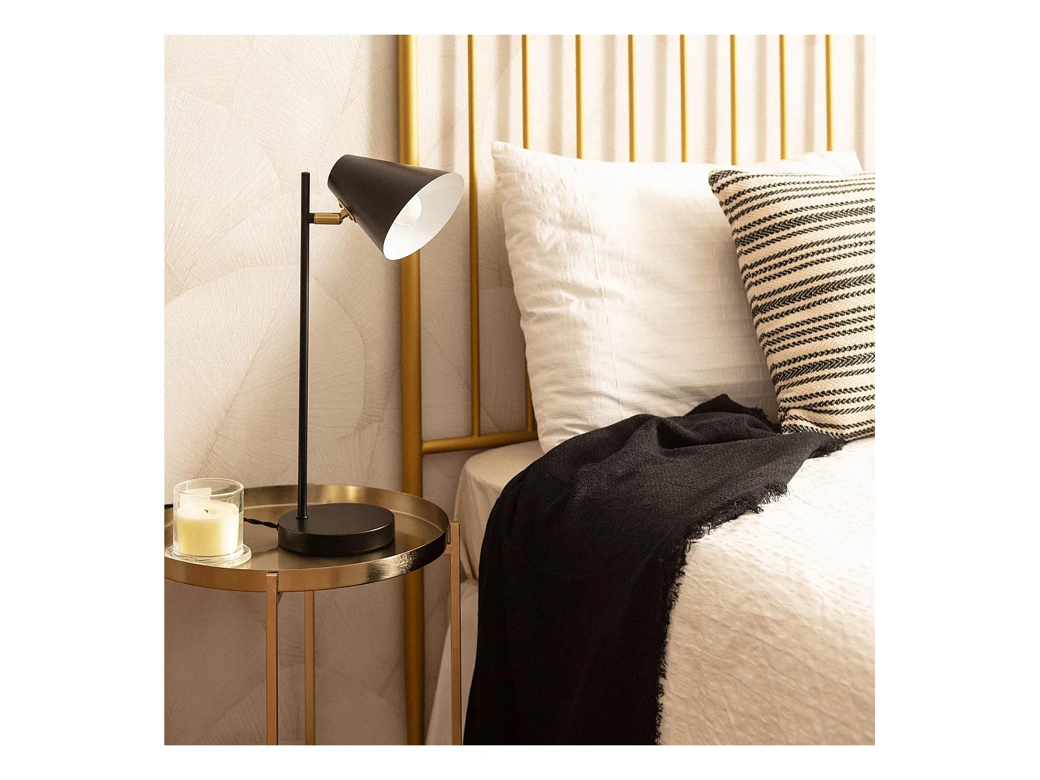 Lámpara de Mesa Metal Bowery Negro