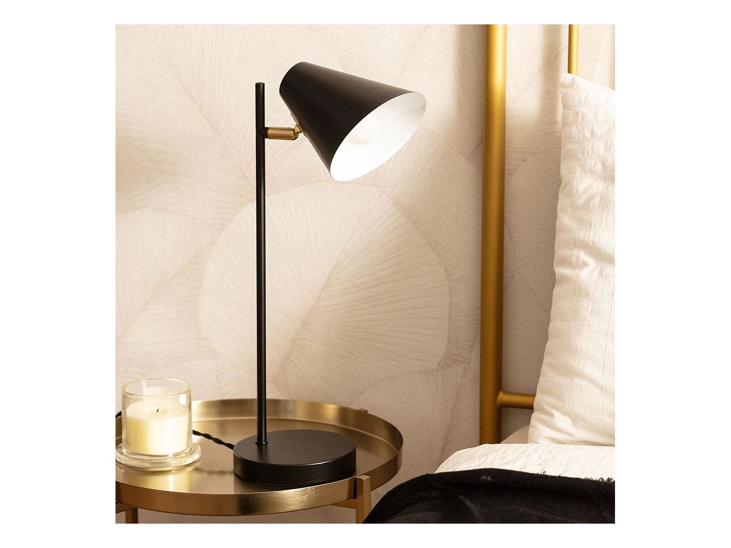 Lámpara de Mesa Metal Bowery Negro