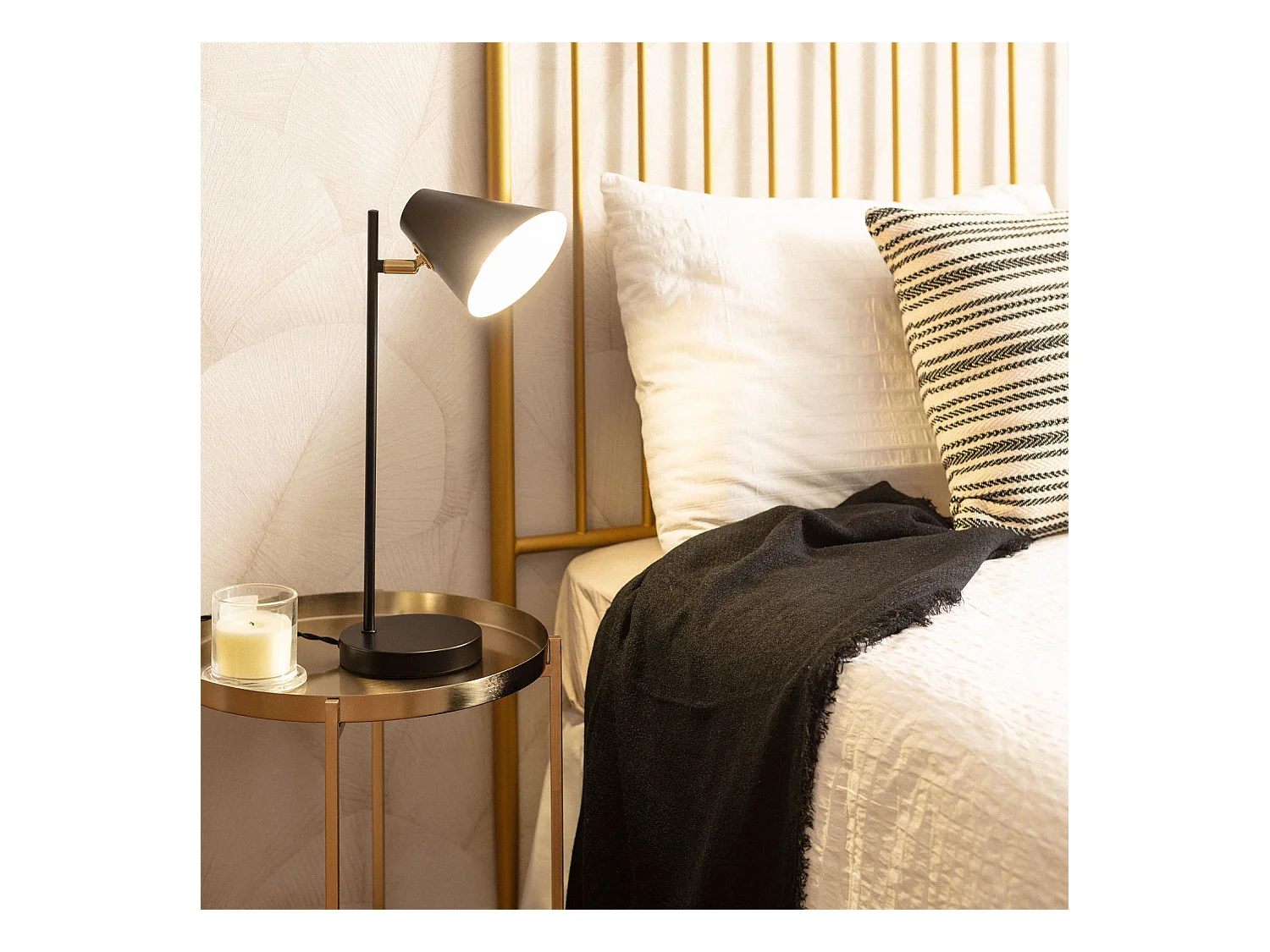 Lámpara de Mesa Metal Bowery Negro