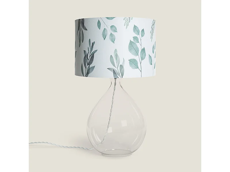 Lampe à Poser Textile et Verre Verdy  Blanc