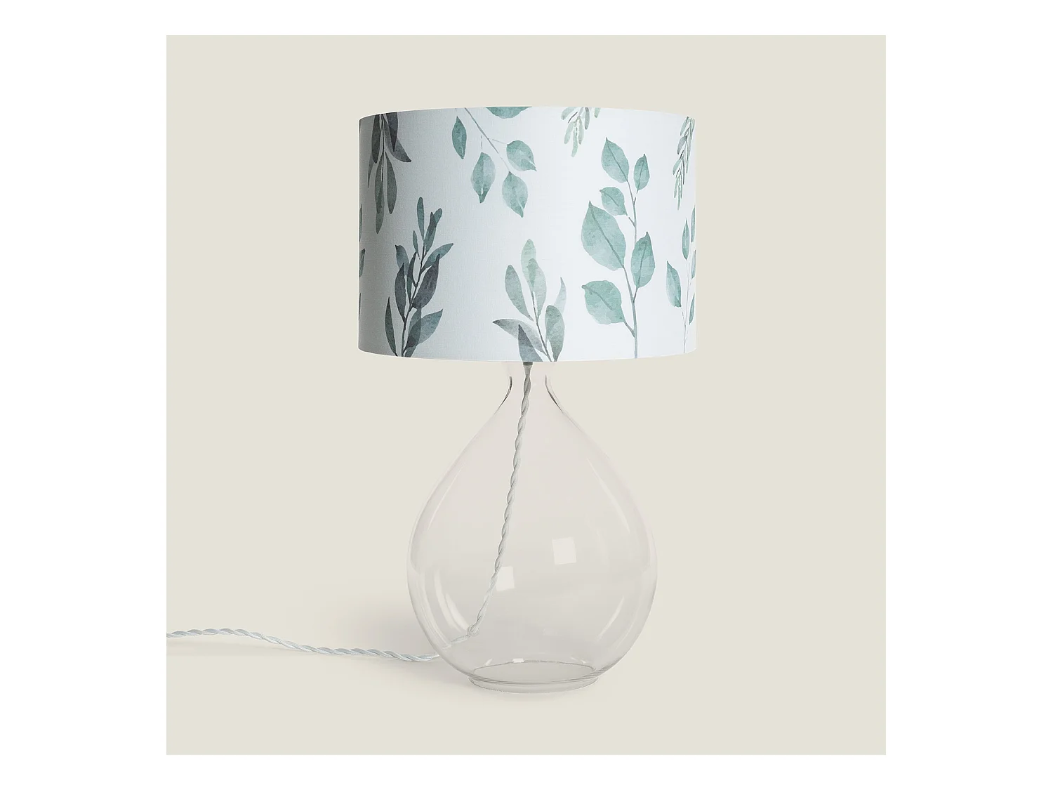 Lampe à Poser Textile et Verre Verdy  Blanc