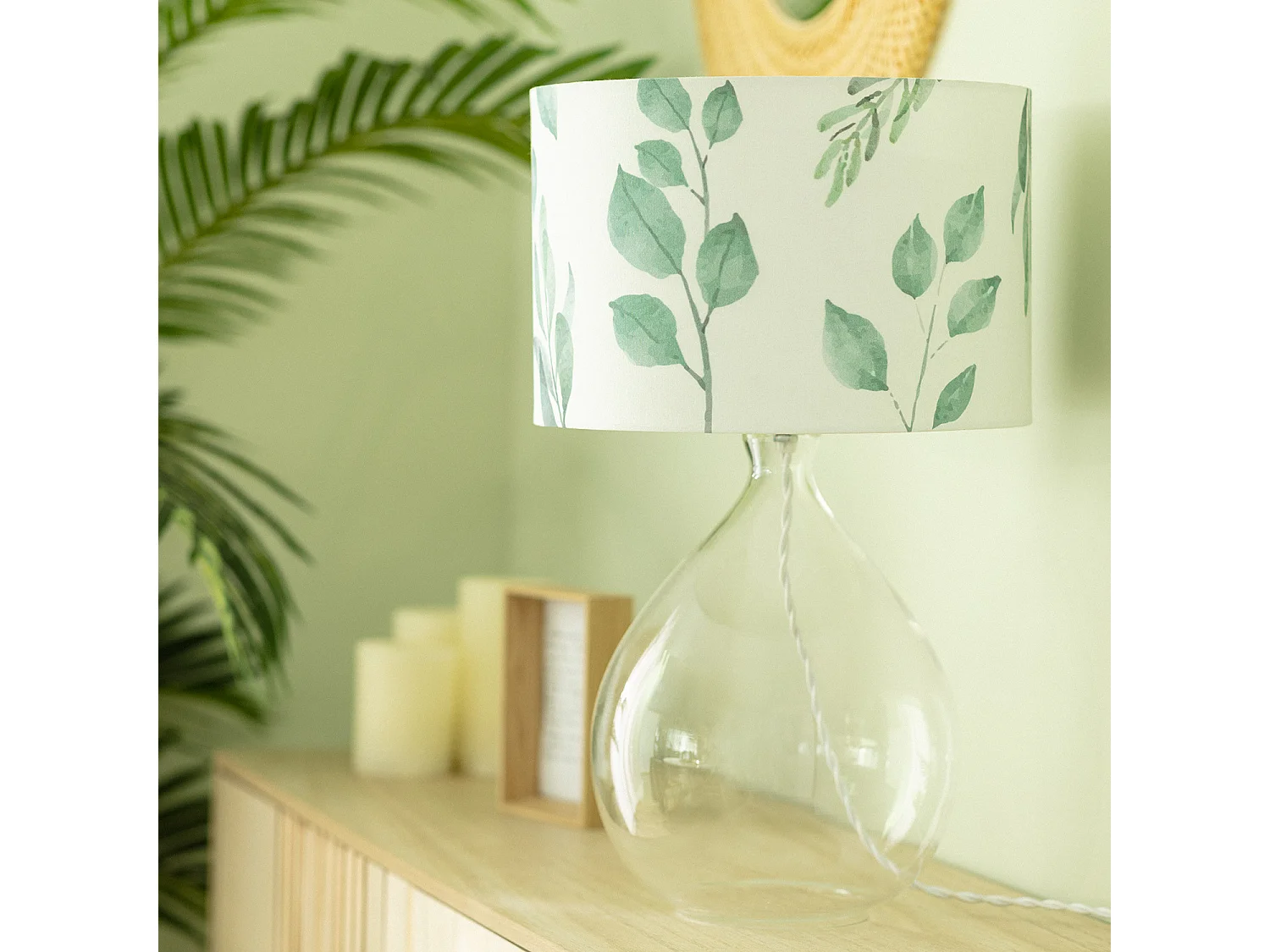 Lampe à Poser Textile et Verre Verdy  Blanc