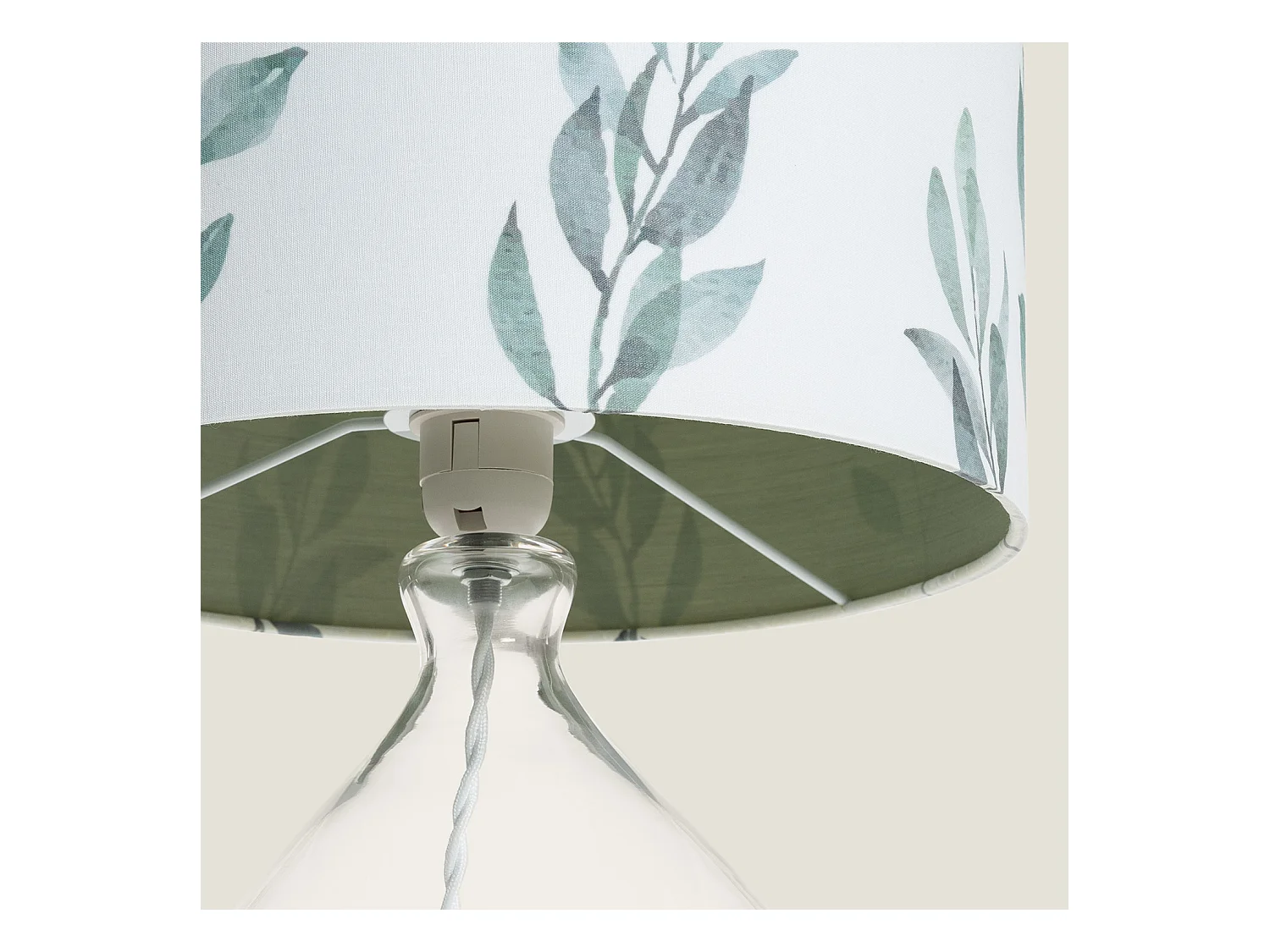 Lampe à Poser Textile et Verre Verdy  Blanc