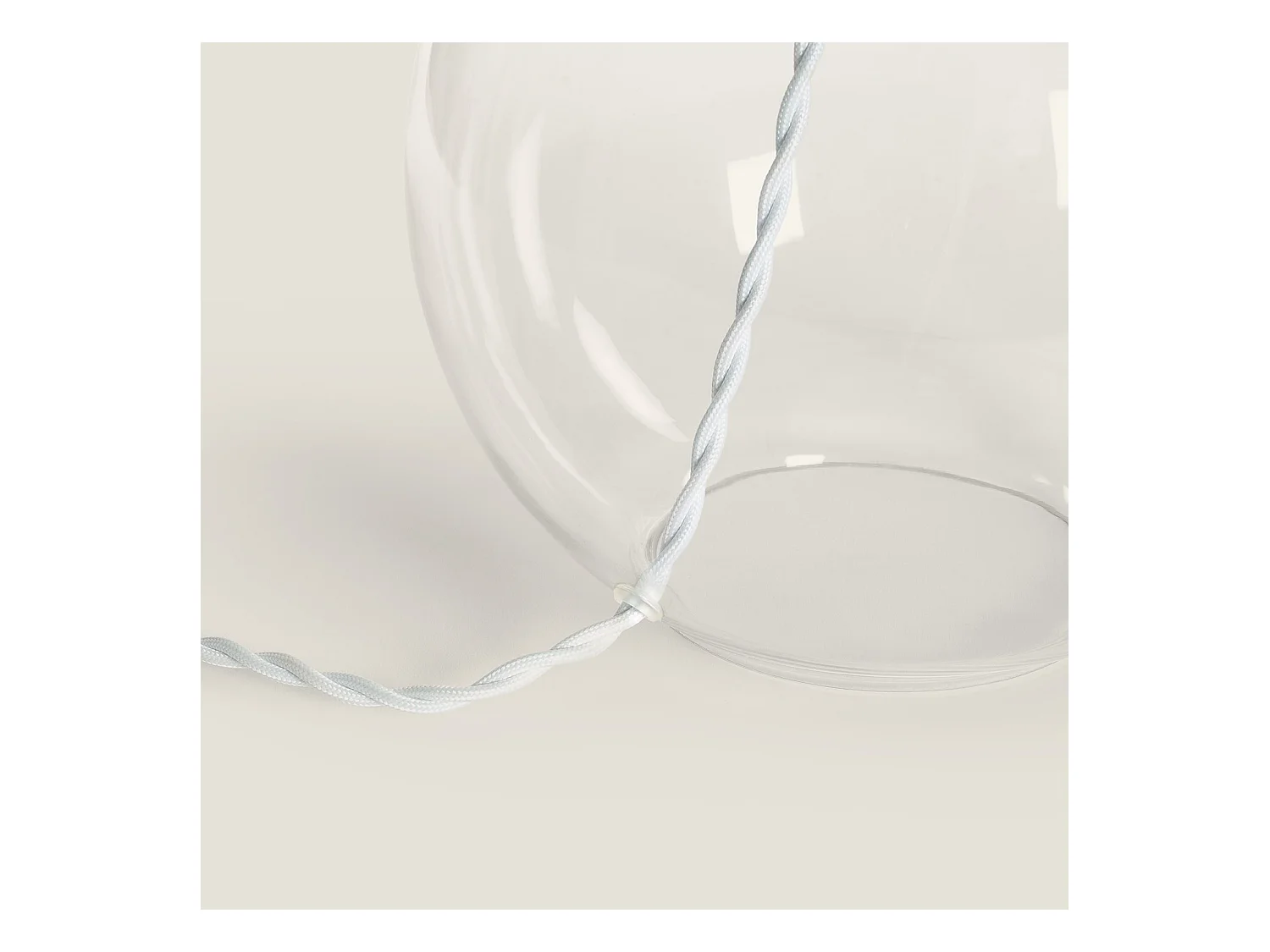 Lampe à Poser Textile et Verre Verdy  Blanc