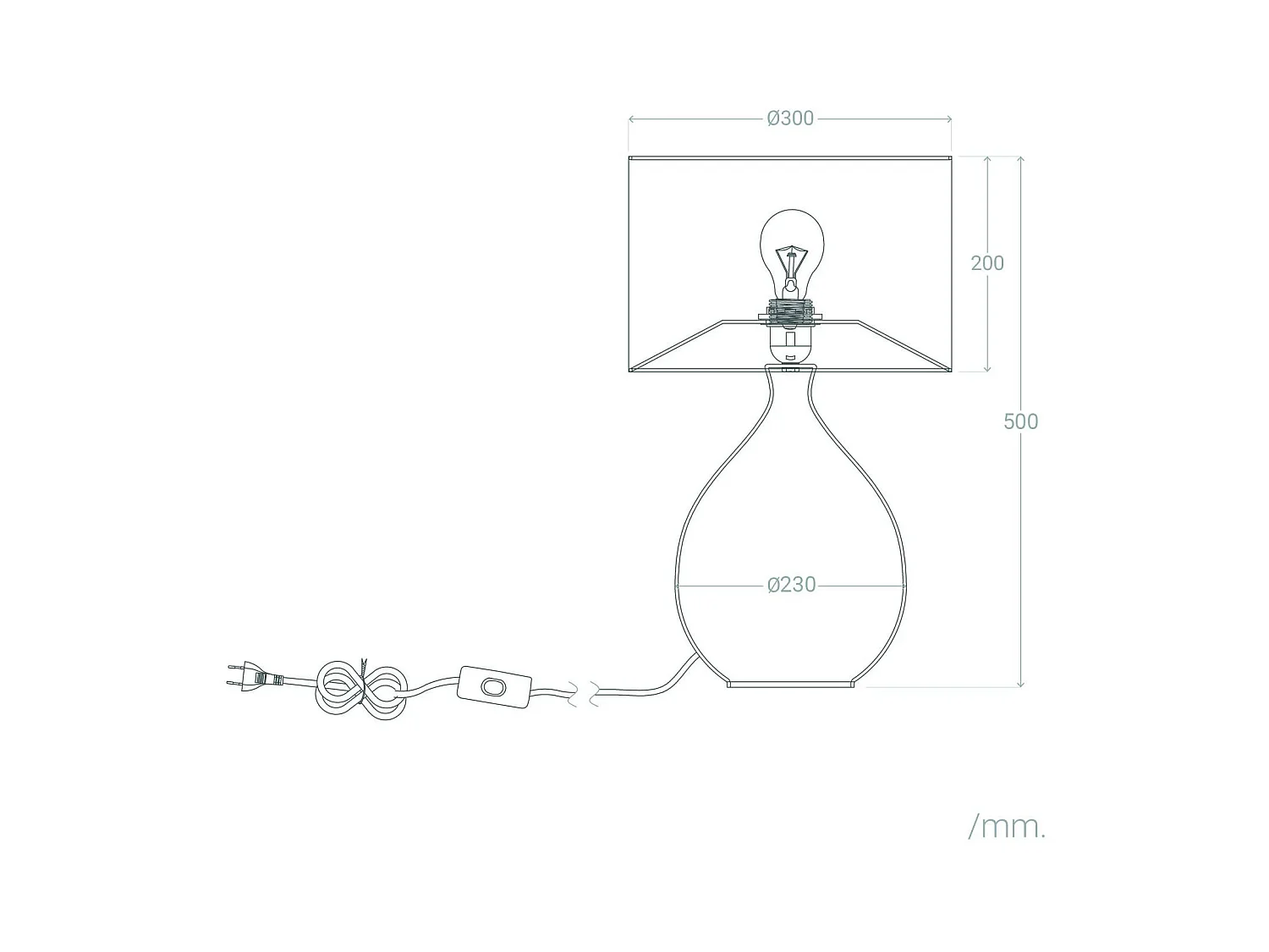 Lampe à Poser Textile et Verre Verdy  Blanc