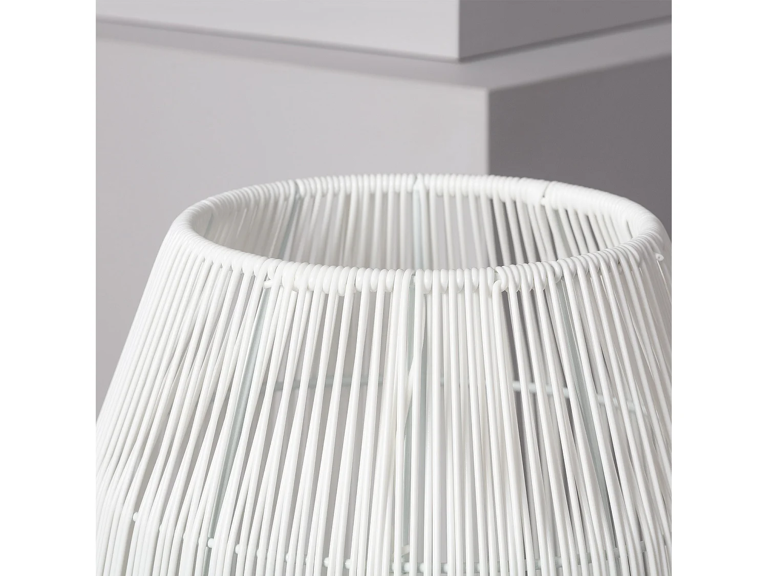 Lampada da Tavolo per Esterno Rattan Annecy Bianco