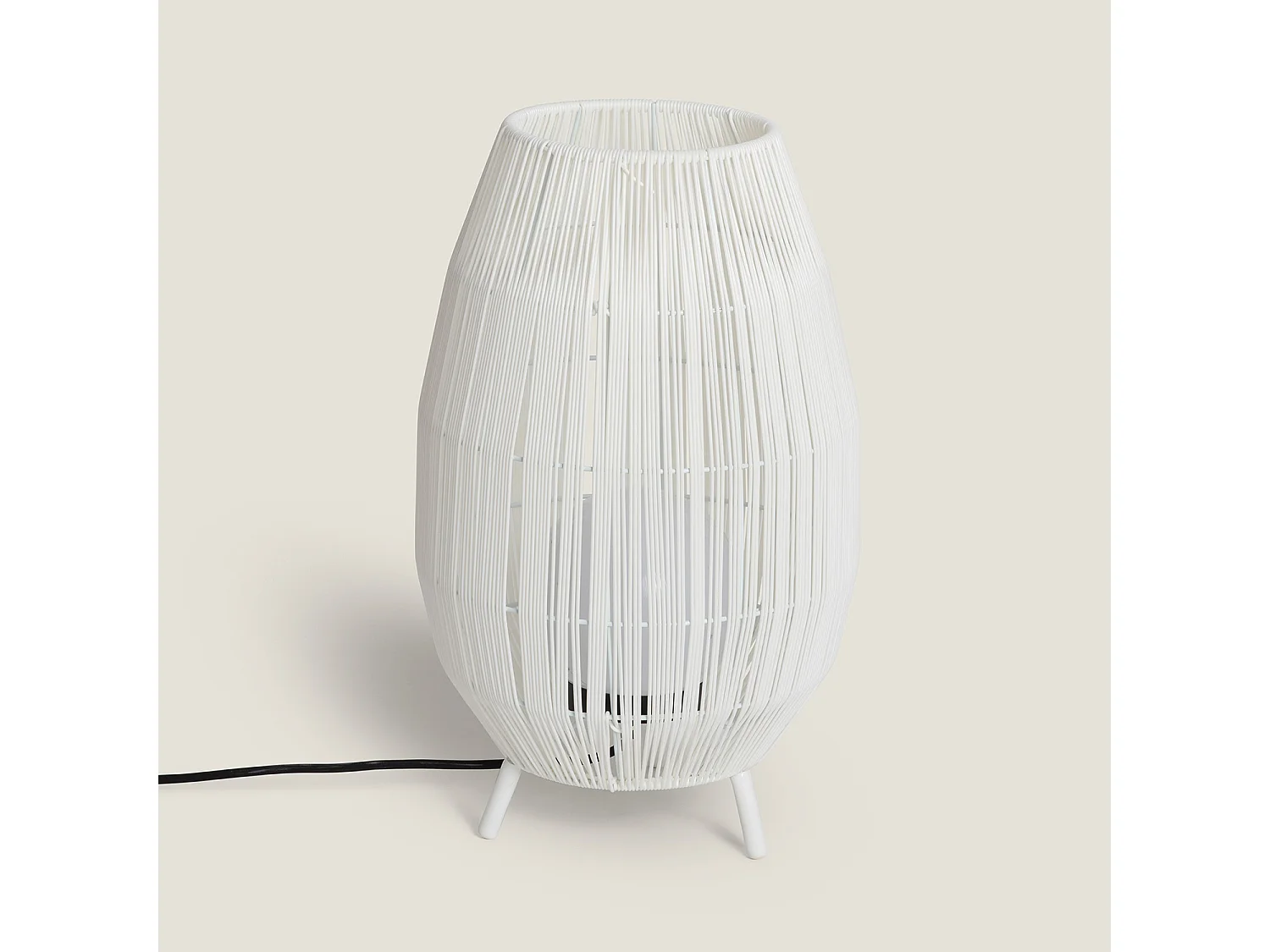 Lampe à Poser Rotin Extérieure Annecy  Blanc