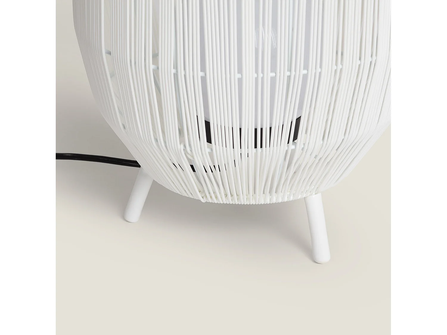 Lampe à Poser Rotin Extérieure Annecy  Blanc