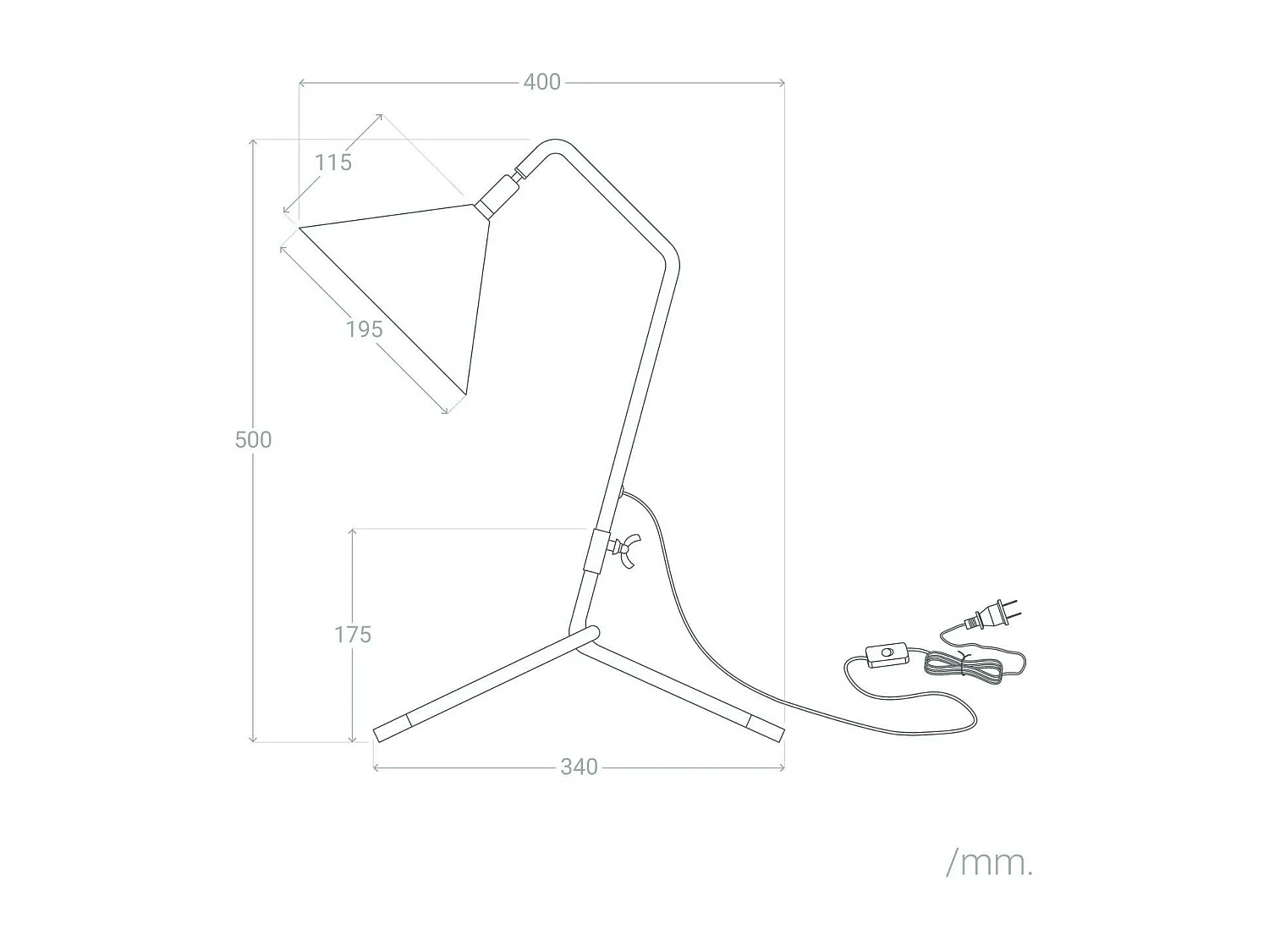 Lámpara de Mesa Metal Pericles Negro