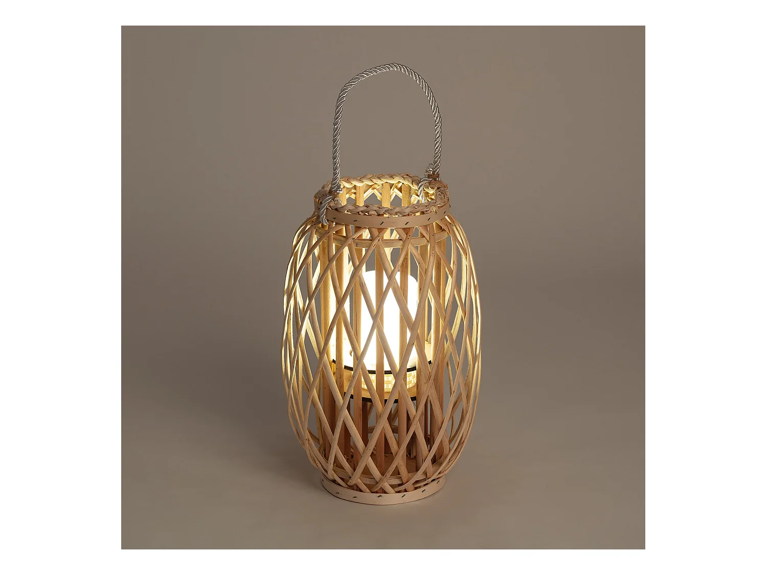 Lampada da Tavolo LED in Rattan Big Alejandría Naturale