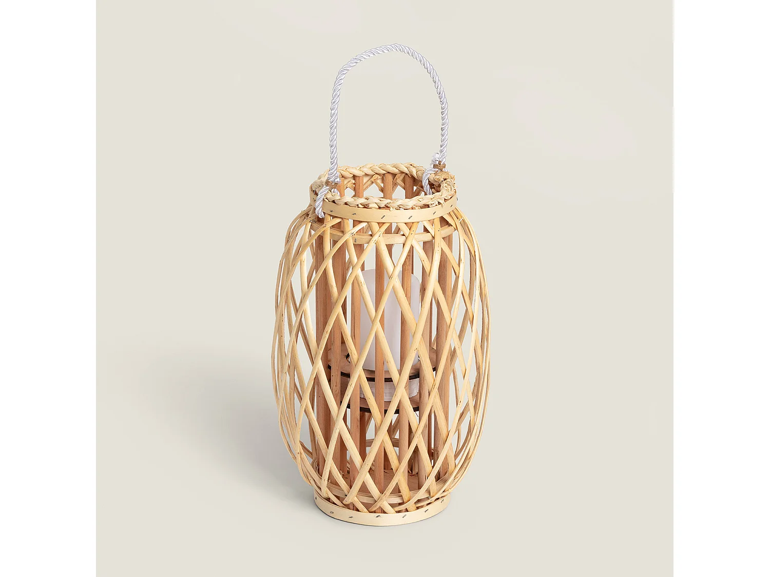 Lampe à Poser LED Portable Rotin Big Alejandría Naturel