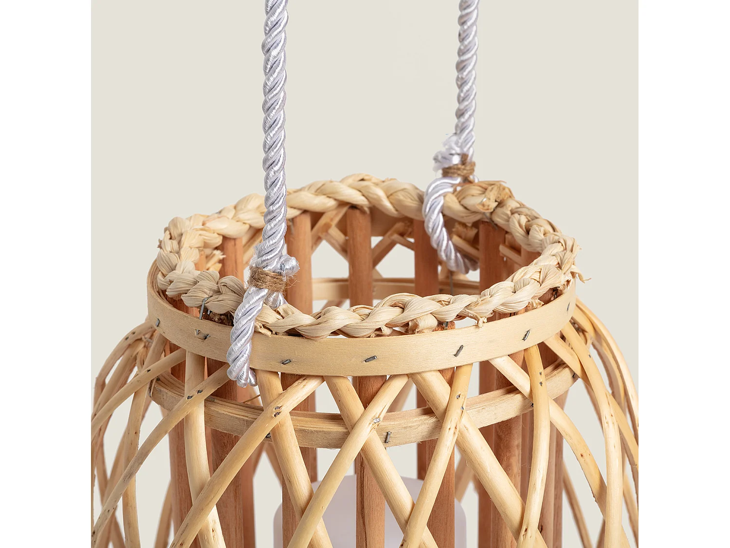 Lampe à Poser LED Portable Rotin Big Alejandría Naturel